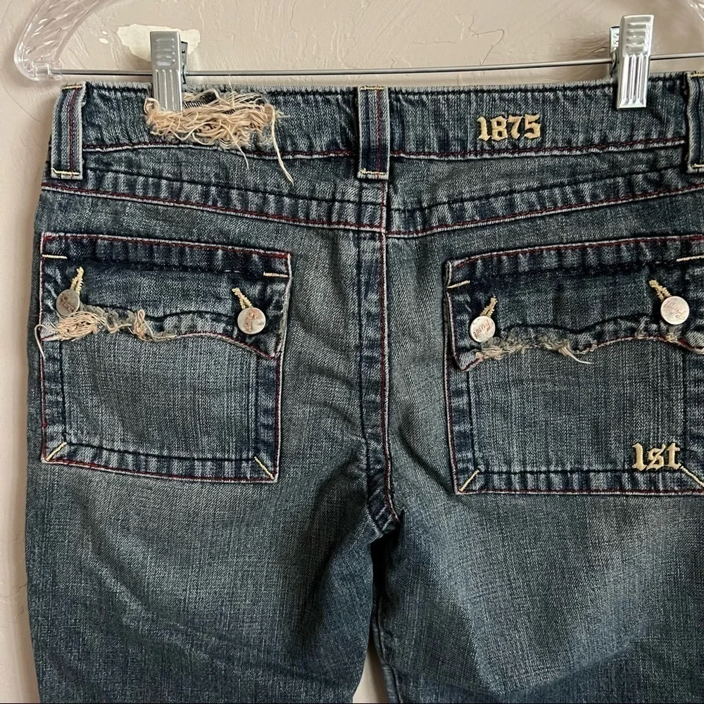 LF Furst of A‎ Kind Denim Patched Crop Straight Upcylced Denim Jeans
